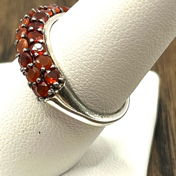 Designer DJoy 925 Sterling Silver Round Garnet Stackable Anniversary Band Ring - Picture 5 of 12